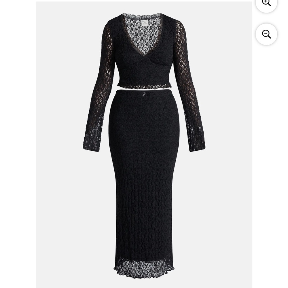 No Boundaries Black Lace Skirt Set